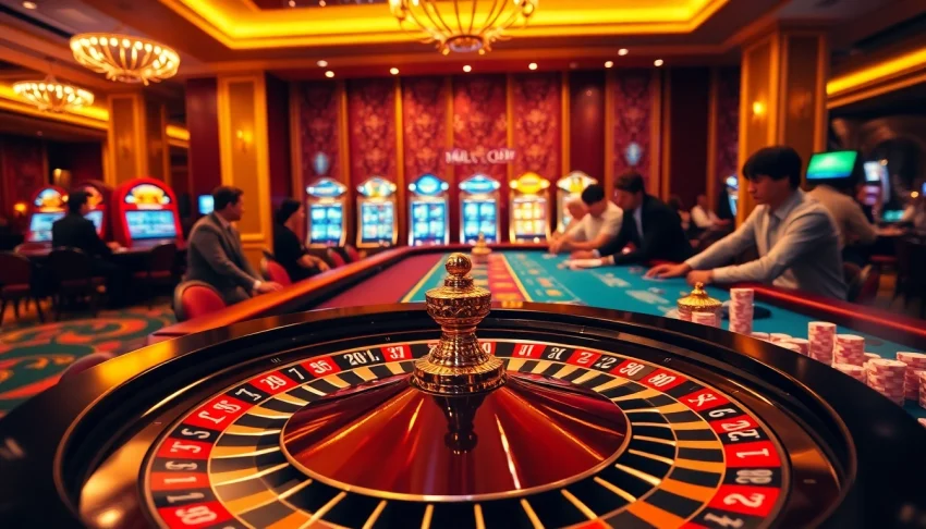 Experience the excitement at Nhà cái MM88 with poker chips, roulette wheels, and dynamic casino activities.